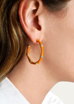 Anabel Aram JewelryBamboo Enameled Hoop Earrings