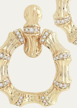 Anabel Aram JewelryCubic Zirconia Bamboo Double Hoop Earrings