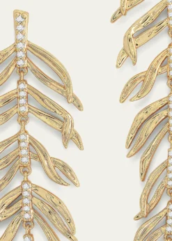 Anabel Aram JewelryCubic Zirconia Palm Leaves Earrings