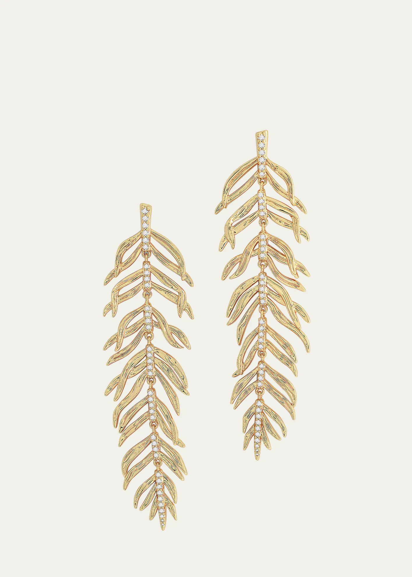 Anabel Aram JewelryCubic Zirconia Palm Leaves Earrings