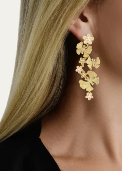 Anabel Aram JewelryCubic Zirconia Butterfly and Flower Statement Earrings