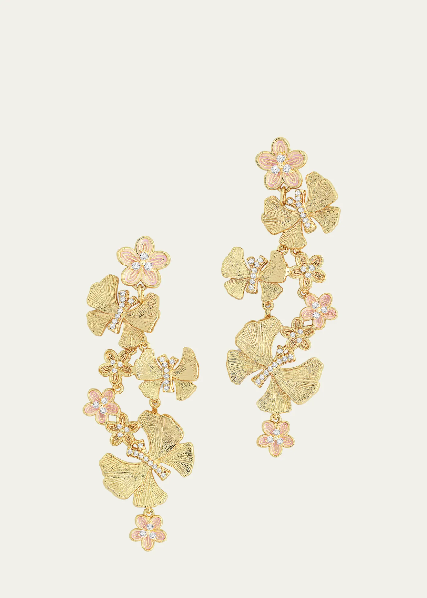 Anabel Aram JewelryCubic Zirconia Butterfly and Flower Statement Earrings