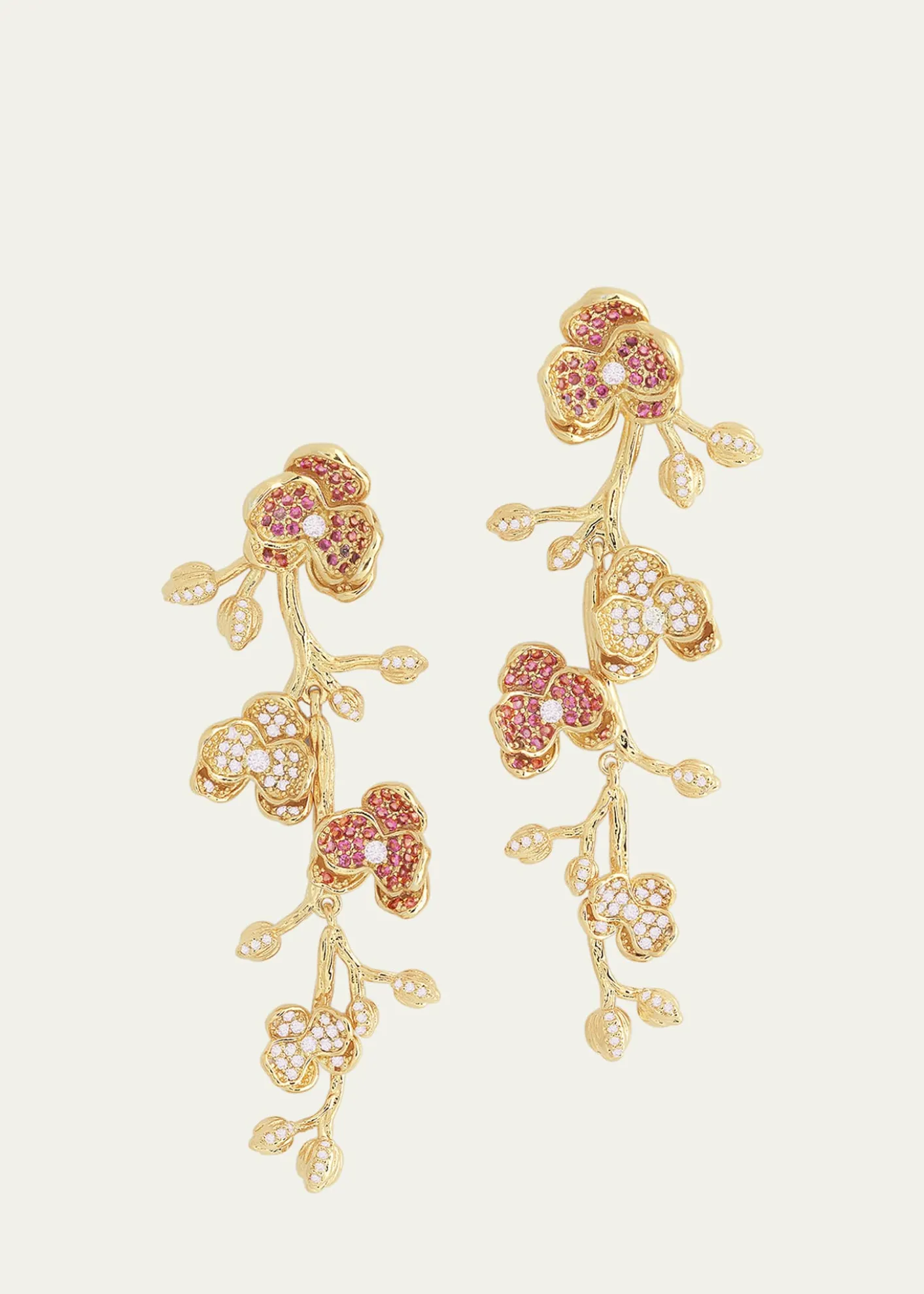 Anabel Aram JewelryCubic Zirconia Orchid Dangle Earrings
