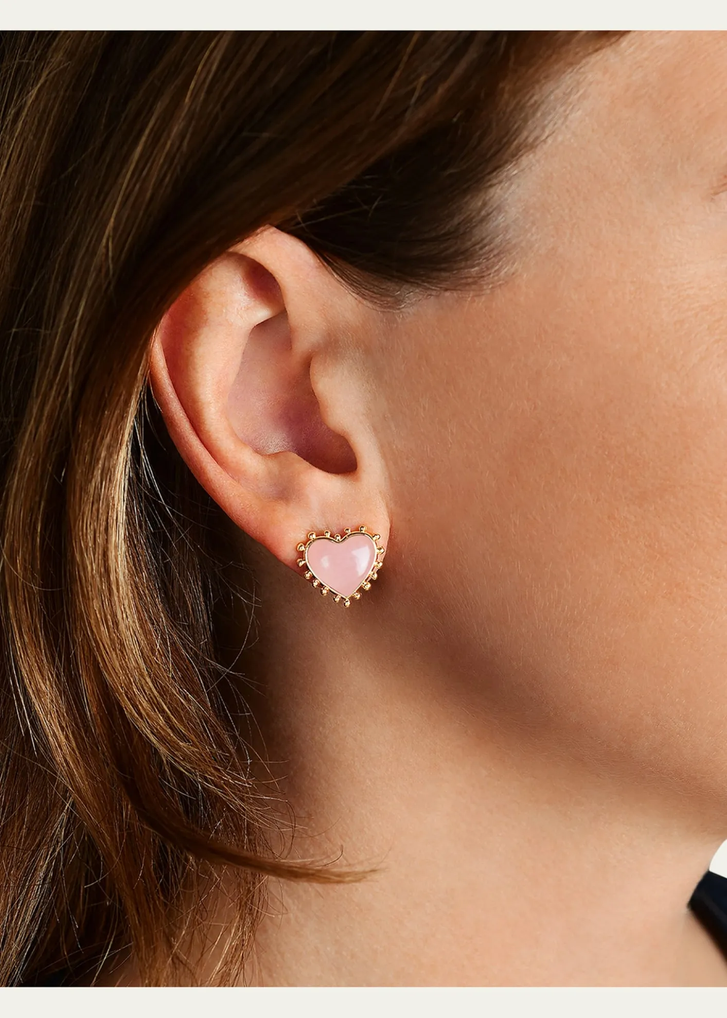 Anabel Aram JewelryHeart Stone Stud Earrings