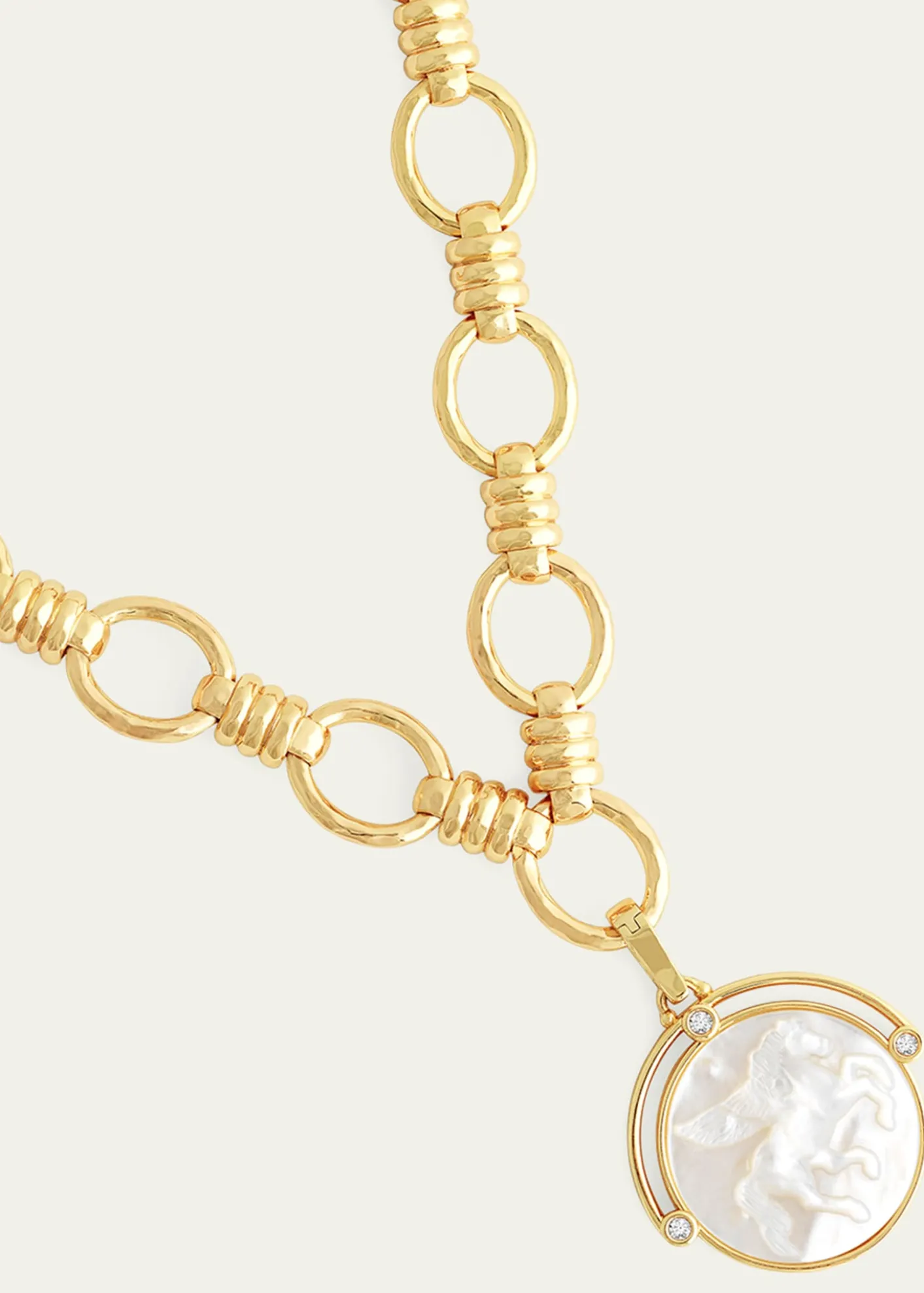 Anabel Aram JewelryPegasus Mother-of-Pearl Coin Pendant Necklace