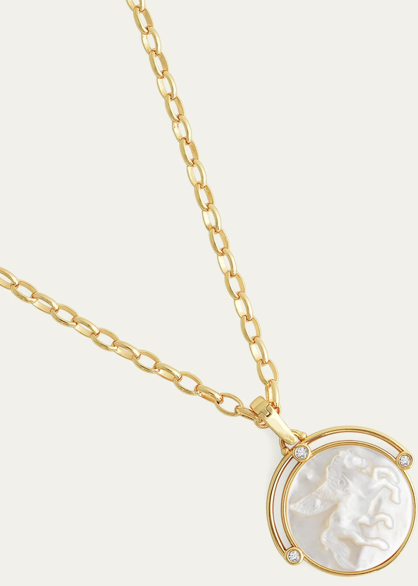 Anabel Aram JewelryPegasus Mother-of-Pearl Coin Pendant Necklace