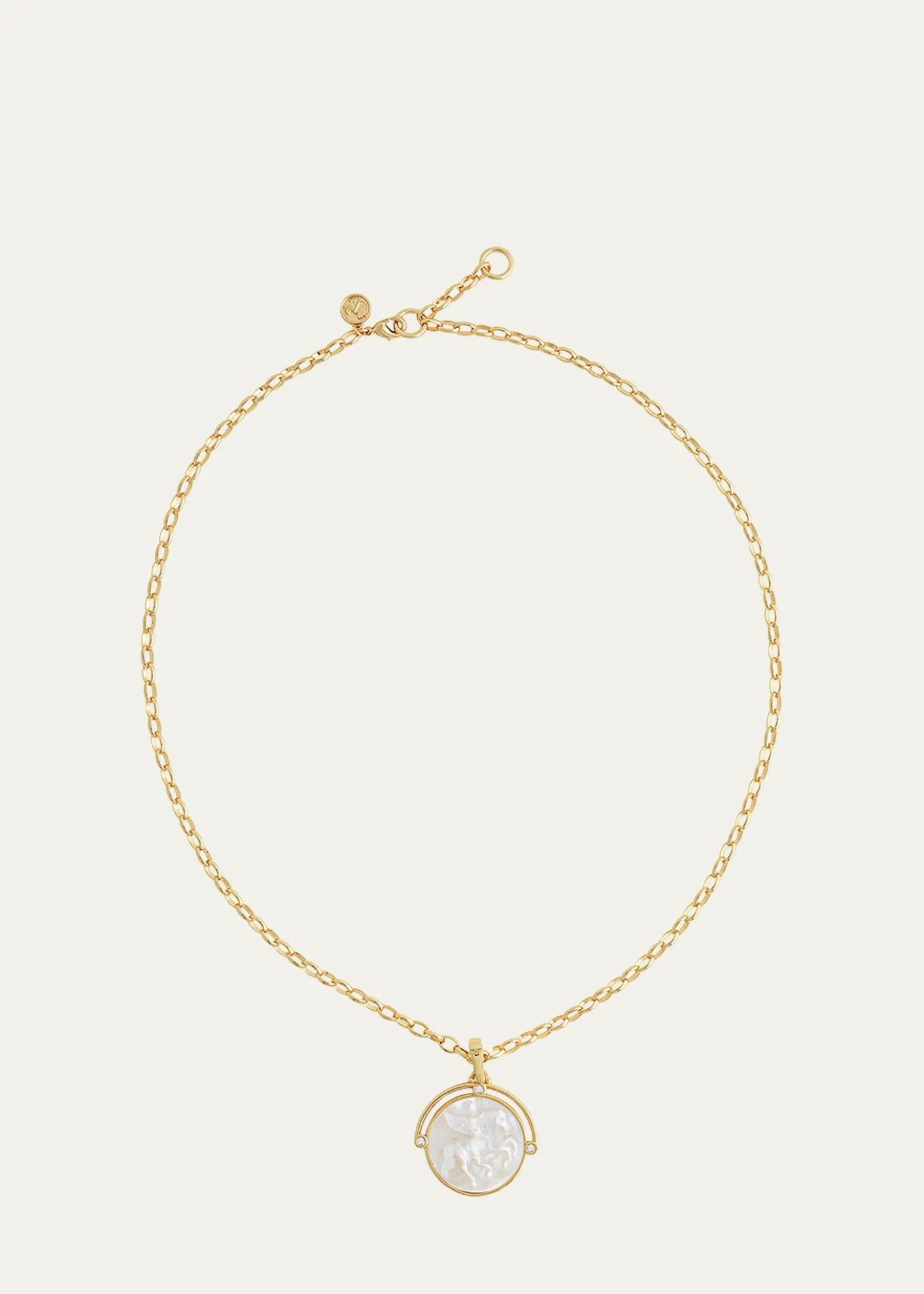 Anabel Aram JewelryPegasus Mother-of-Pearl Coin Pendant Necklace