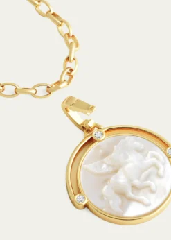 Anabel Aram JewelryPegasus Mother-of-Pearl Coin Pendant Necklace