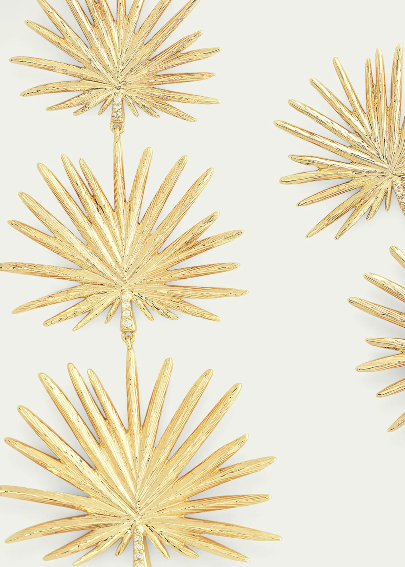 Anabel Aram JewelryTriple Fan Palm Dangle Earrings, Large