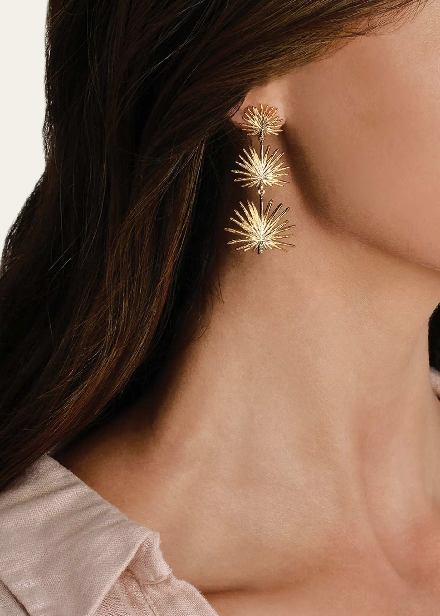 Anabel Aram JewelryTriple Fan Palm Dangle Earrings, Small
