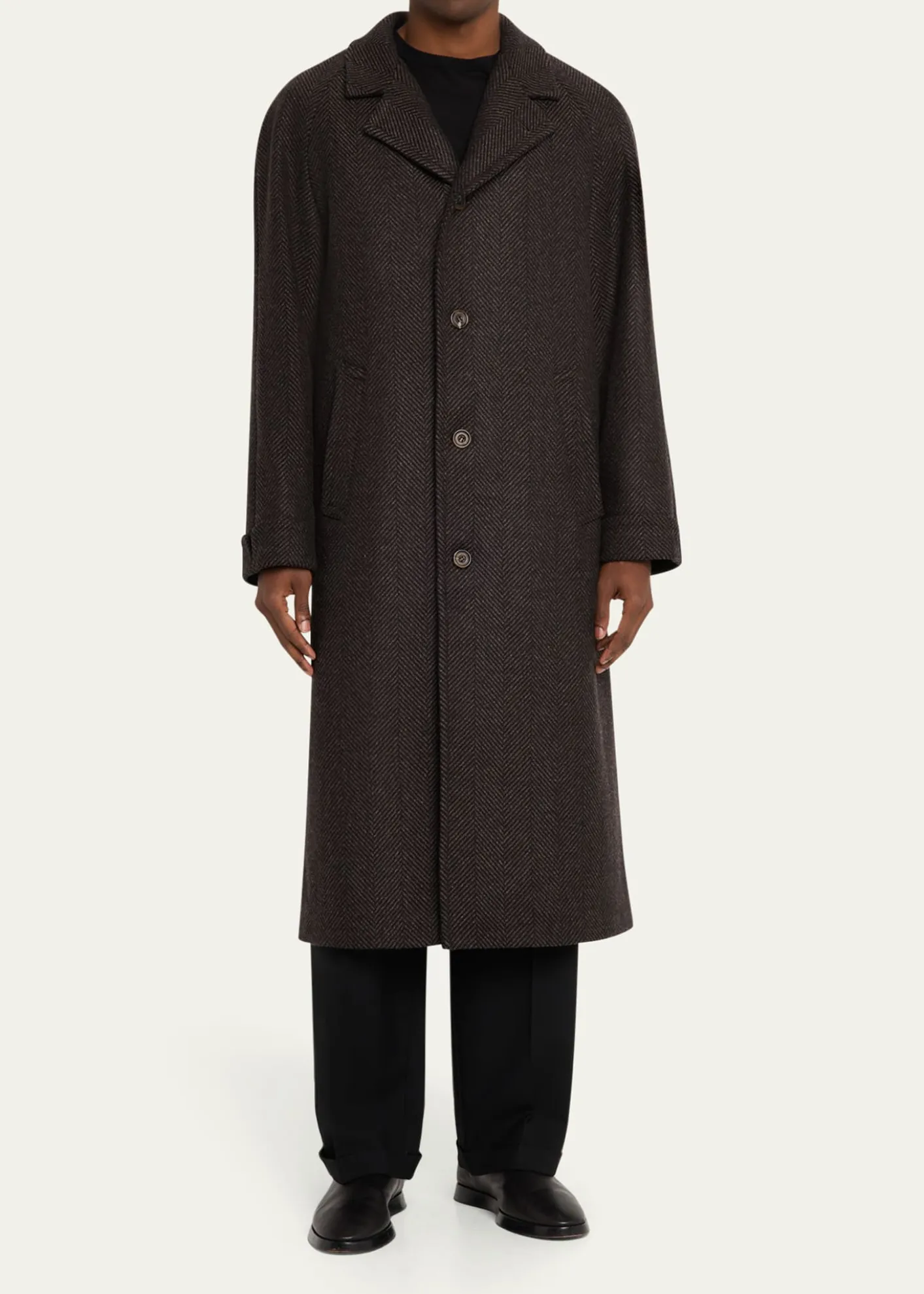 Anderson & SheppardMen's Herringbone Wool Overcoat