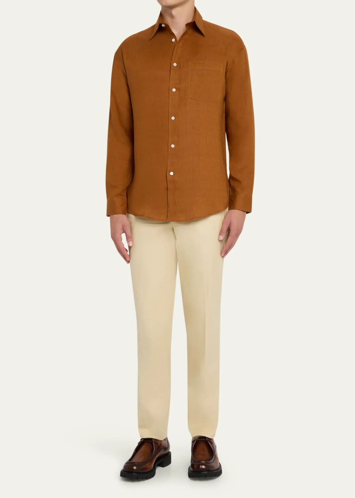 Anderson & SheppardMen's Style One Flat-Front Trousers