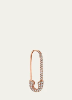 Anita Ko18K Rose Gold Diamond Pave Safety Pin Earring, Single (Left)