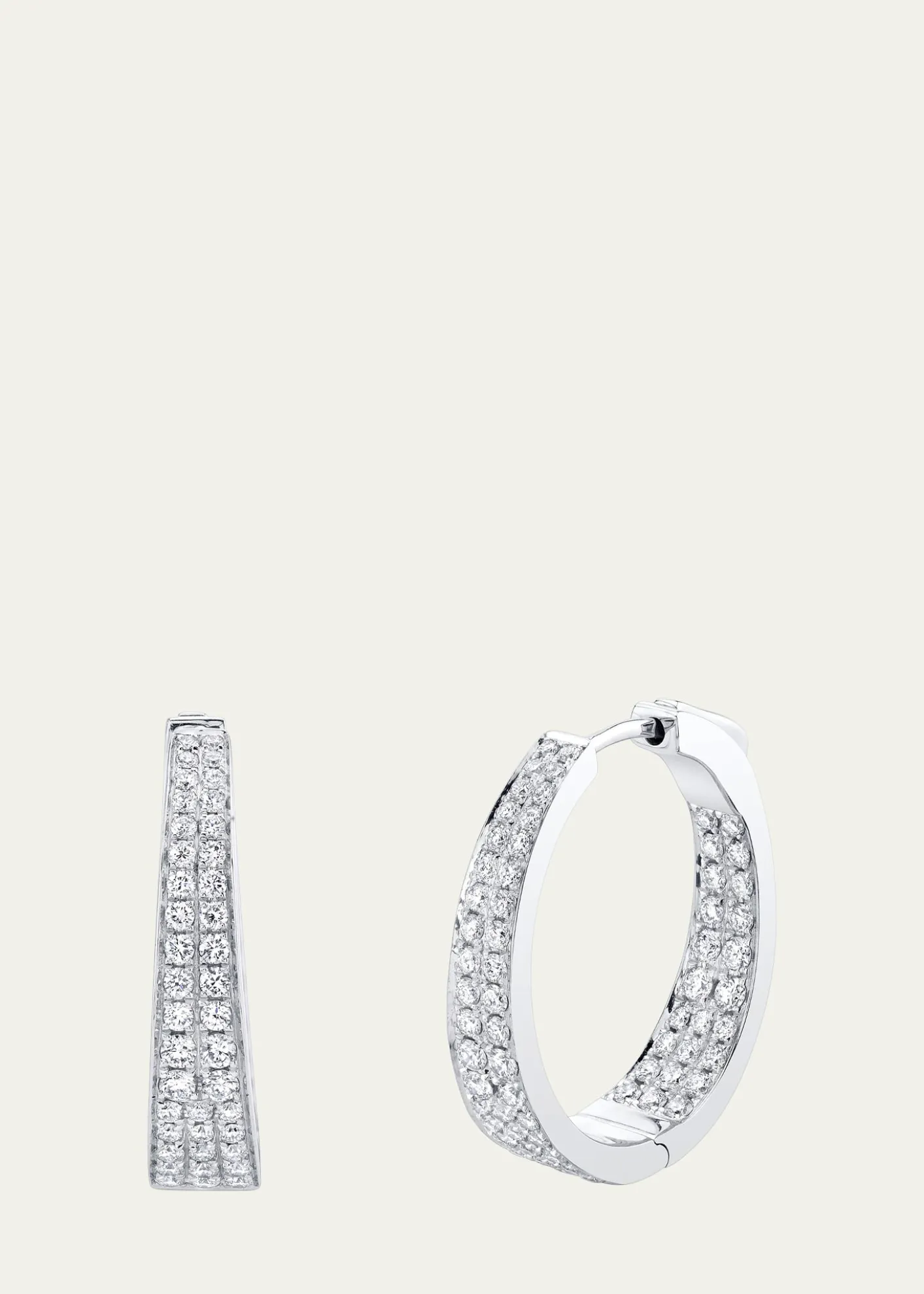 Anita Ko18K White Gold Diamond Meryl Hoop Earrings