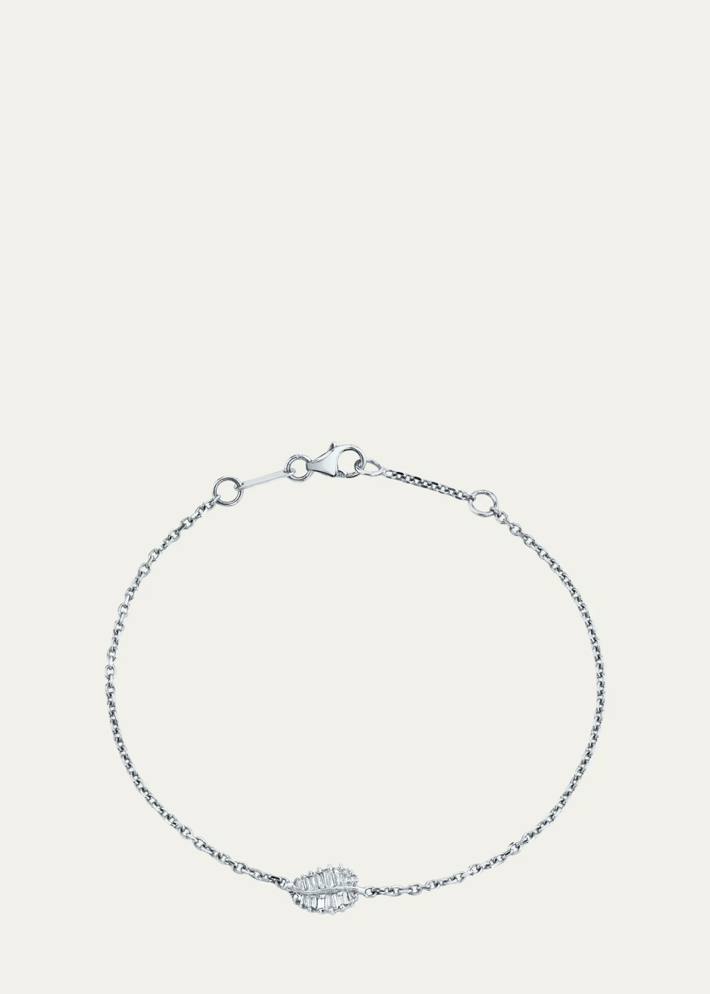 Anita Ko18k White Gold Small Palm Leaf Bracelet