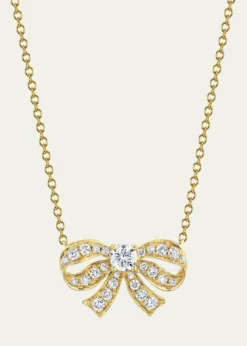 Anita Ko18K Yellow Gold Diamond Bow Necklace