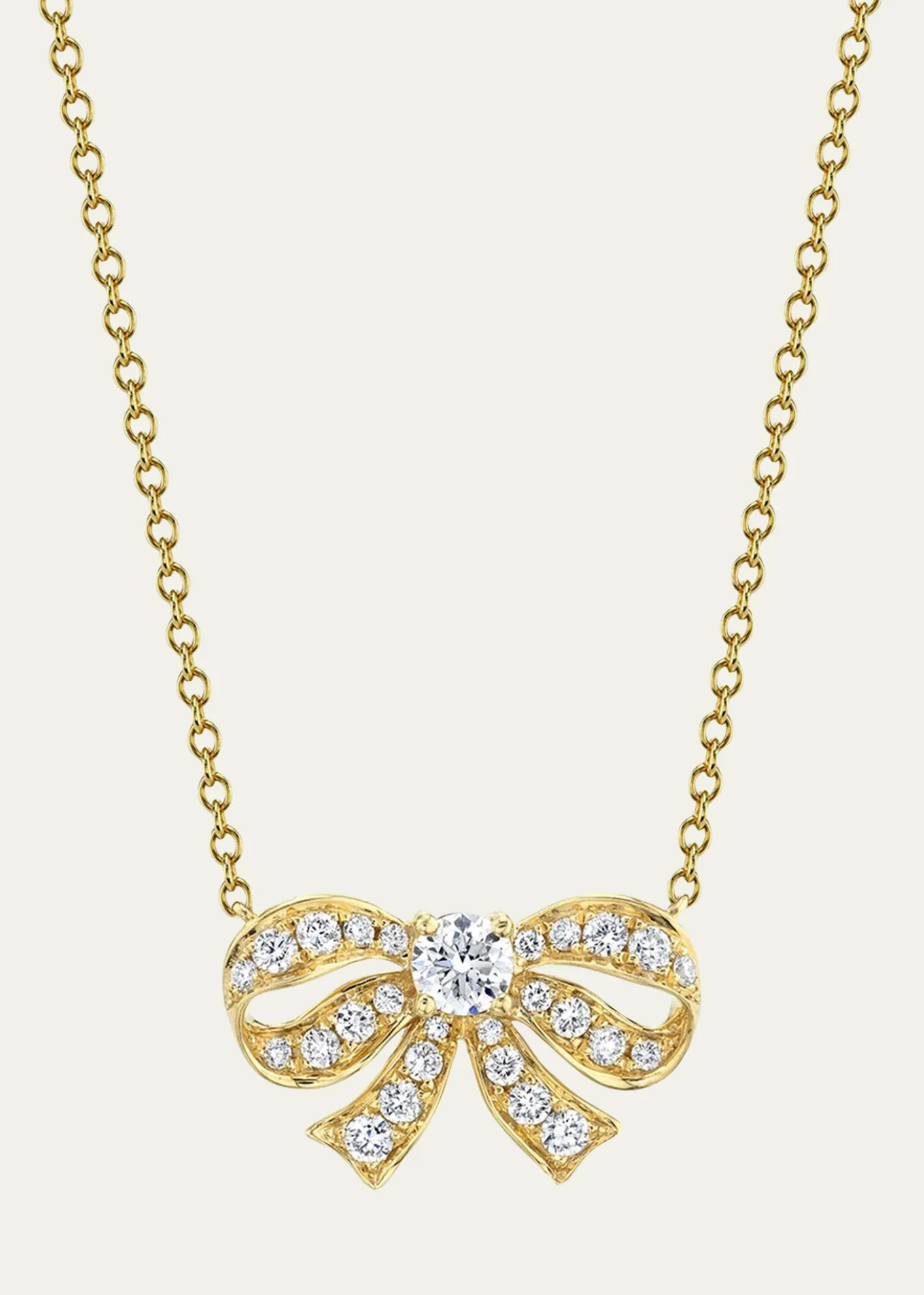 Anita Ko18K Yellow Gold Diamond Bow Necklace
