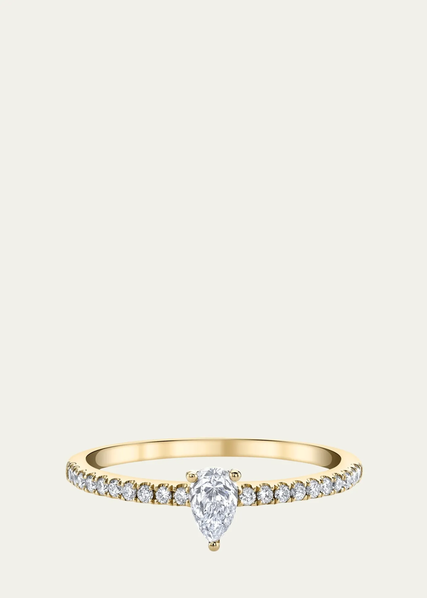 Anita Ko18K Yellow Gold Me/You Pear Shaped Diamond Pave Ring
