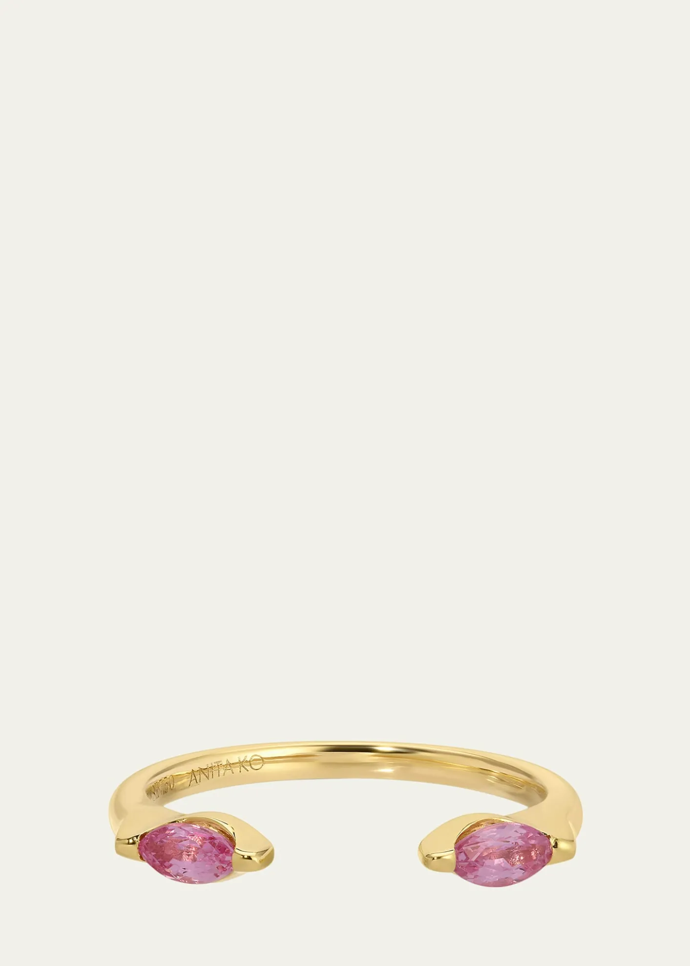 Anita Ko18K Yellow Gold Pink Sapphire Marquise Orbit Ring