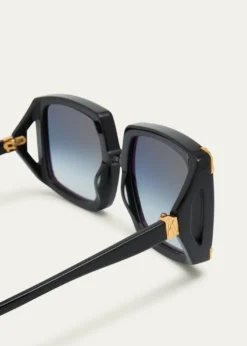 Anna-Karin KarlssonStrawberry Moon Square Black Acetate & Gold-Plated Steel Sunglasses