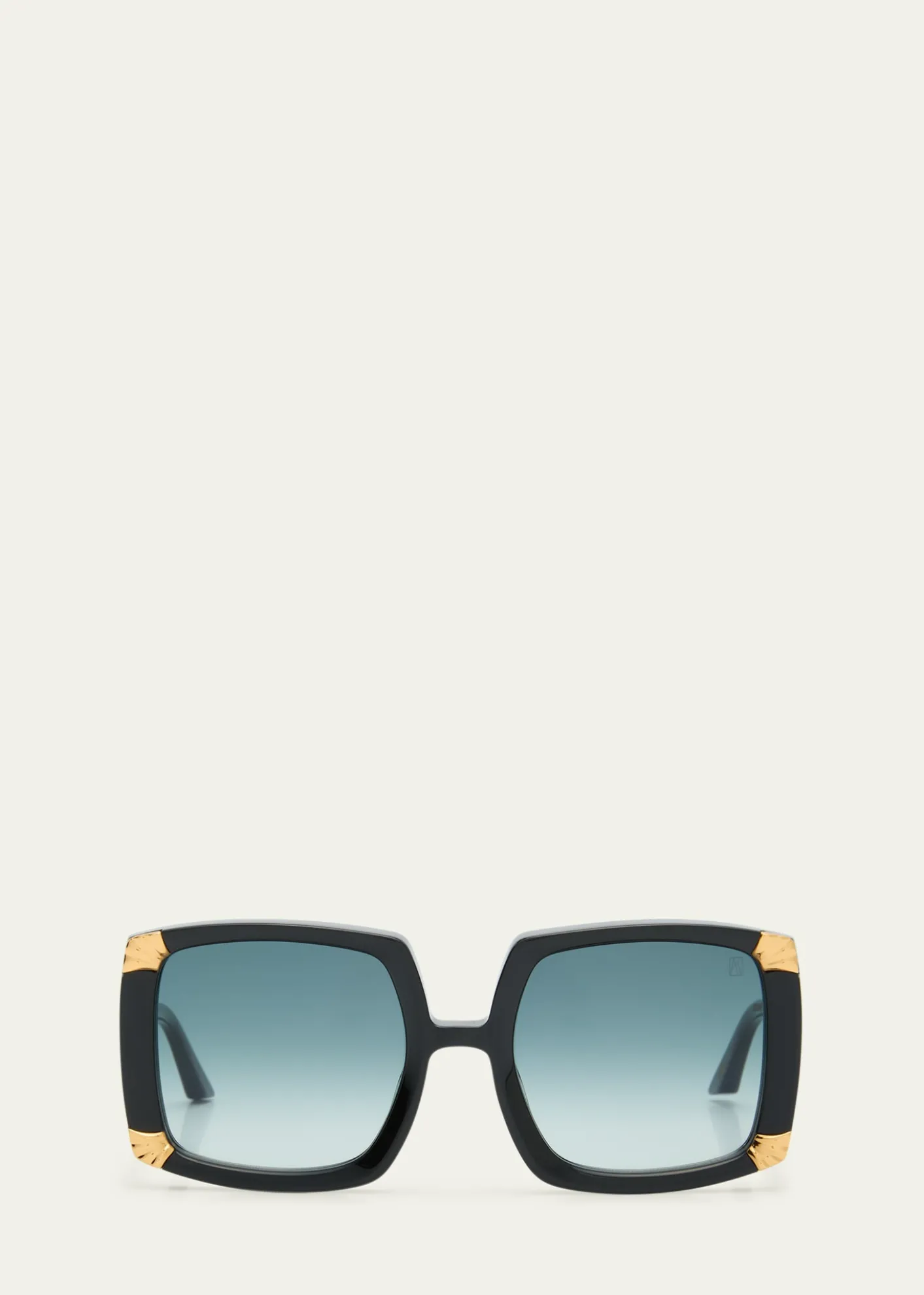 Anna-Karin KarlssonStrawberry Moon Square Black Acetate & Gold-Plated Steel Sunglasses