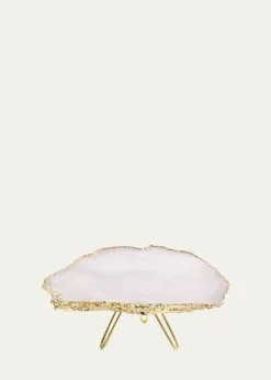 ANNA New YorkTorta Rose Quartz Cake Stand, Gold