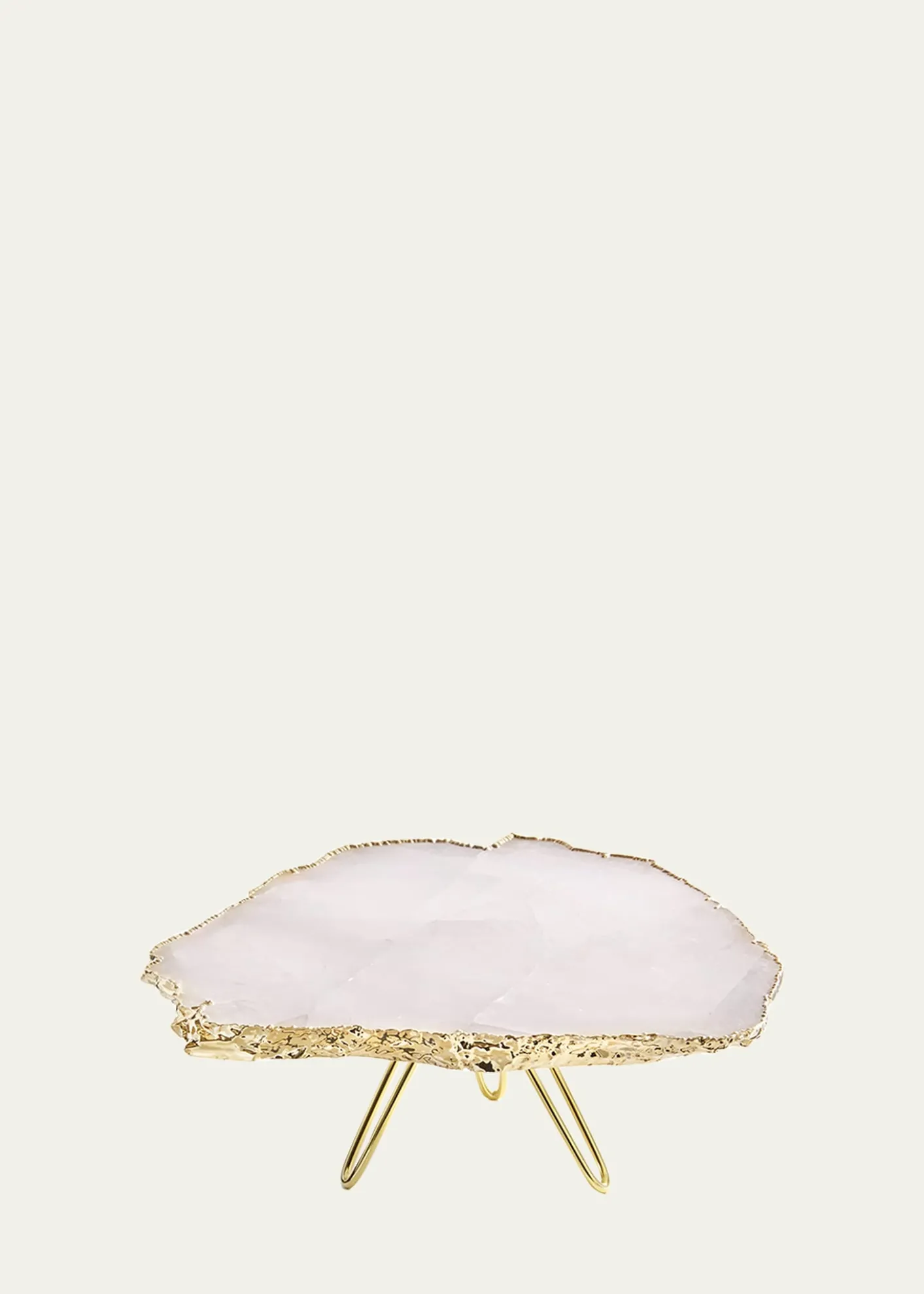 ANNA New YorkTorta Rose Quartz Cake Stand, Gold