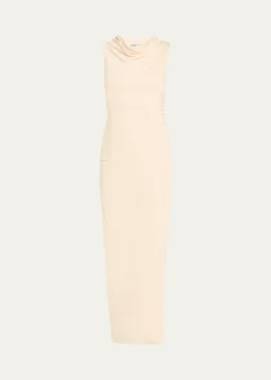 Anna QuanAmali Draped Cowl-Neck Jersey Dress
