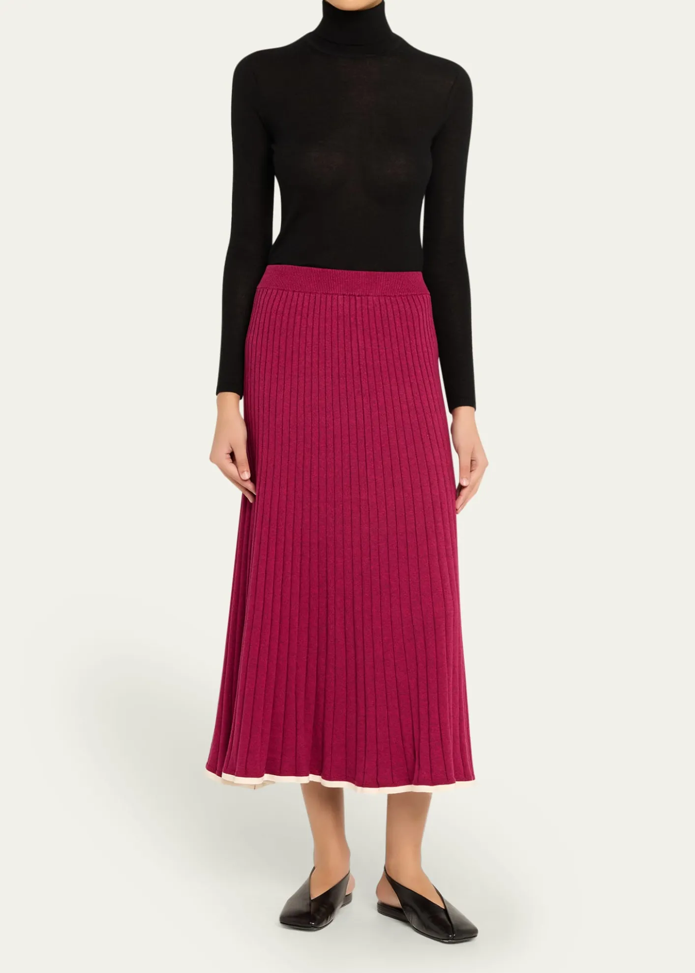 Anna QuanFelicia Rib-Knit Midi Skirt