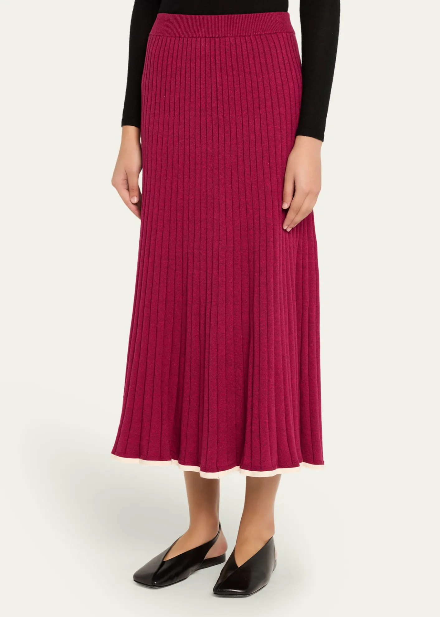 Anna QuanFelicia Rib-Knit Midi Skirt