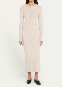 Anna QuanGia Ribbed Midi Skirt