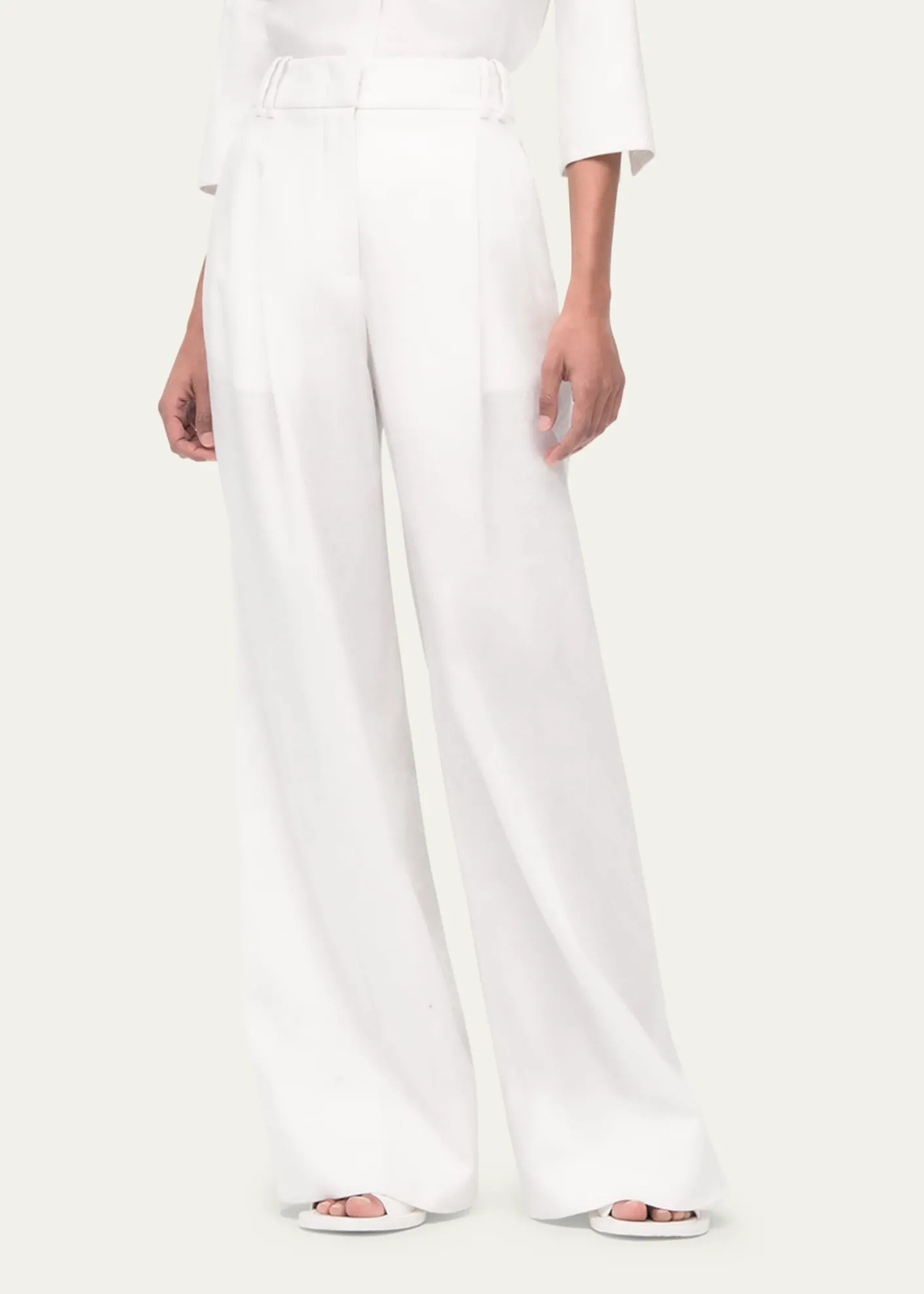 Another TomorrowPleated Front Wide-Leg Linen Trousers