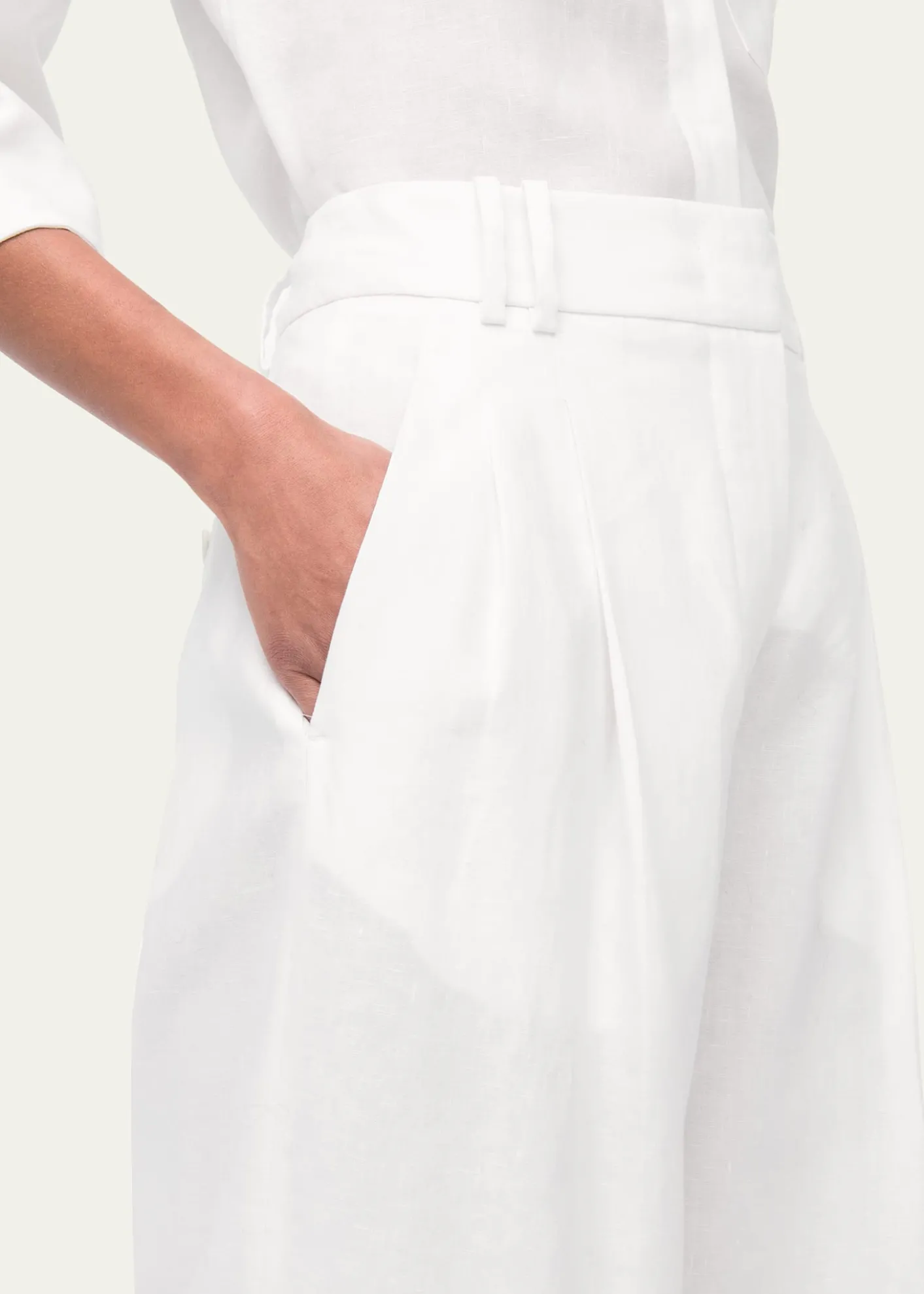 Another TomorrowPleated Front Wide-Leg Linen Trousers