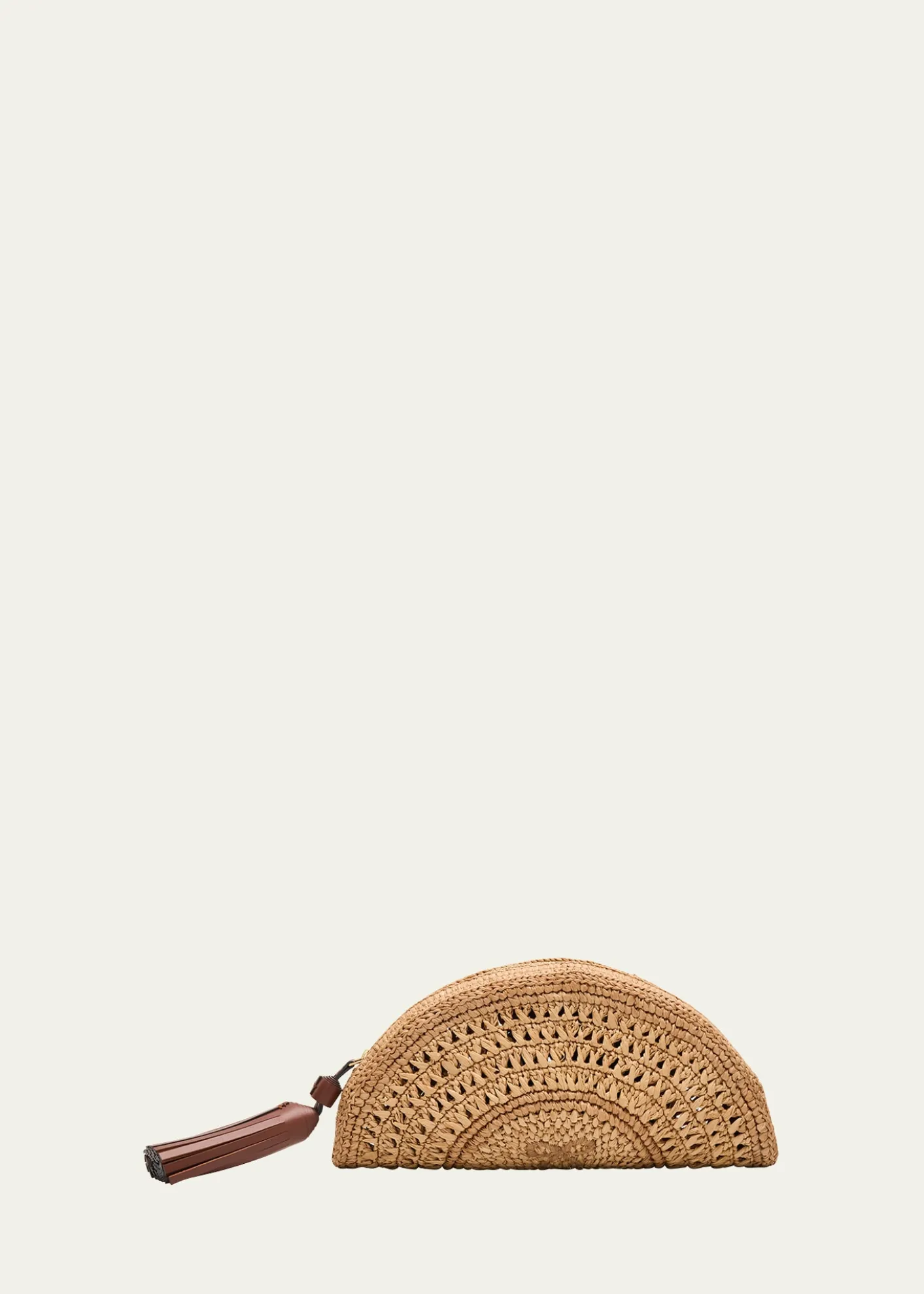 Anya HindmarchHalf Moon Raffia Bow Clutch Bag