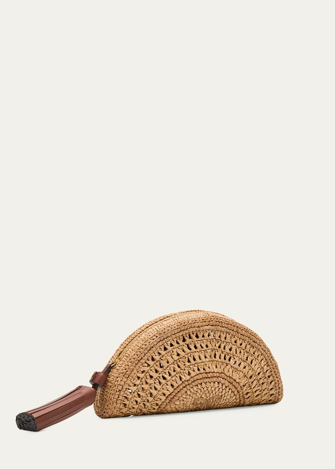 Anya HindmarchHalf Moon Raffia Bow Clutch Bag