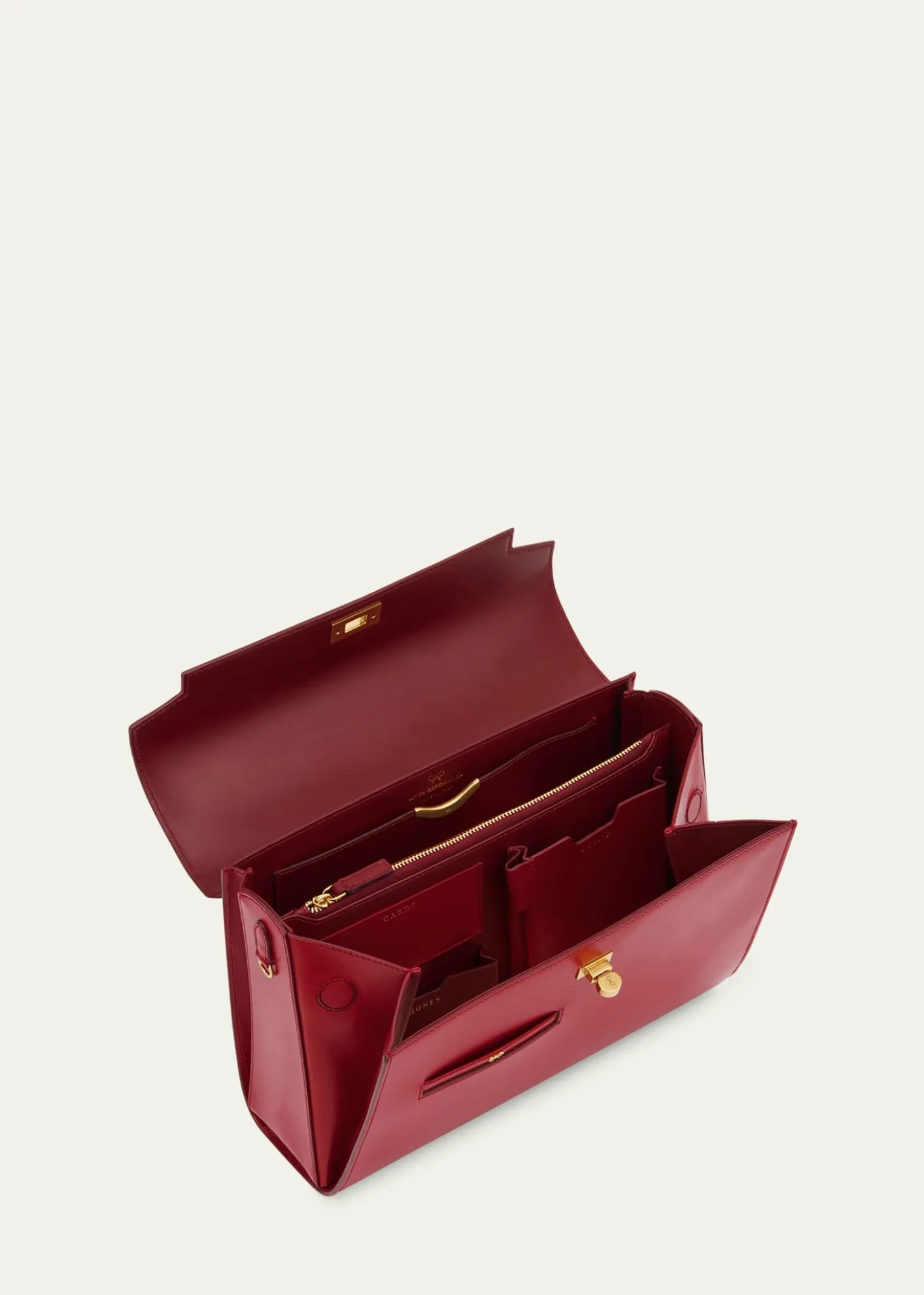 Anya HindmarchMortimer Shiny Leather Top-Handle Bag