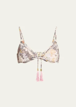 Aqua Blu AustraliaCrawford Floral Tassel-Tie Bikini Top