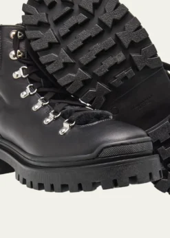 AquataliaCoralie Leather & Shearling Hiking Boots