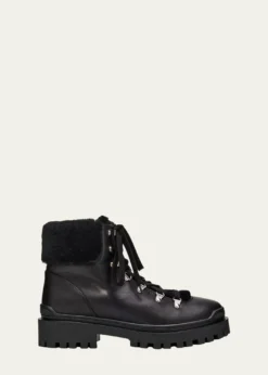 AquataliaCoralie Leather & Shearling Hiking Boots