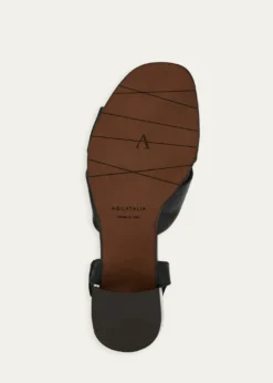 Aquatalia55mm Domenica Leather Block-Heel Sandals