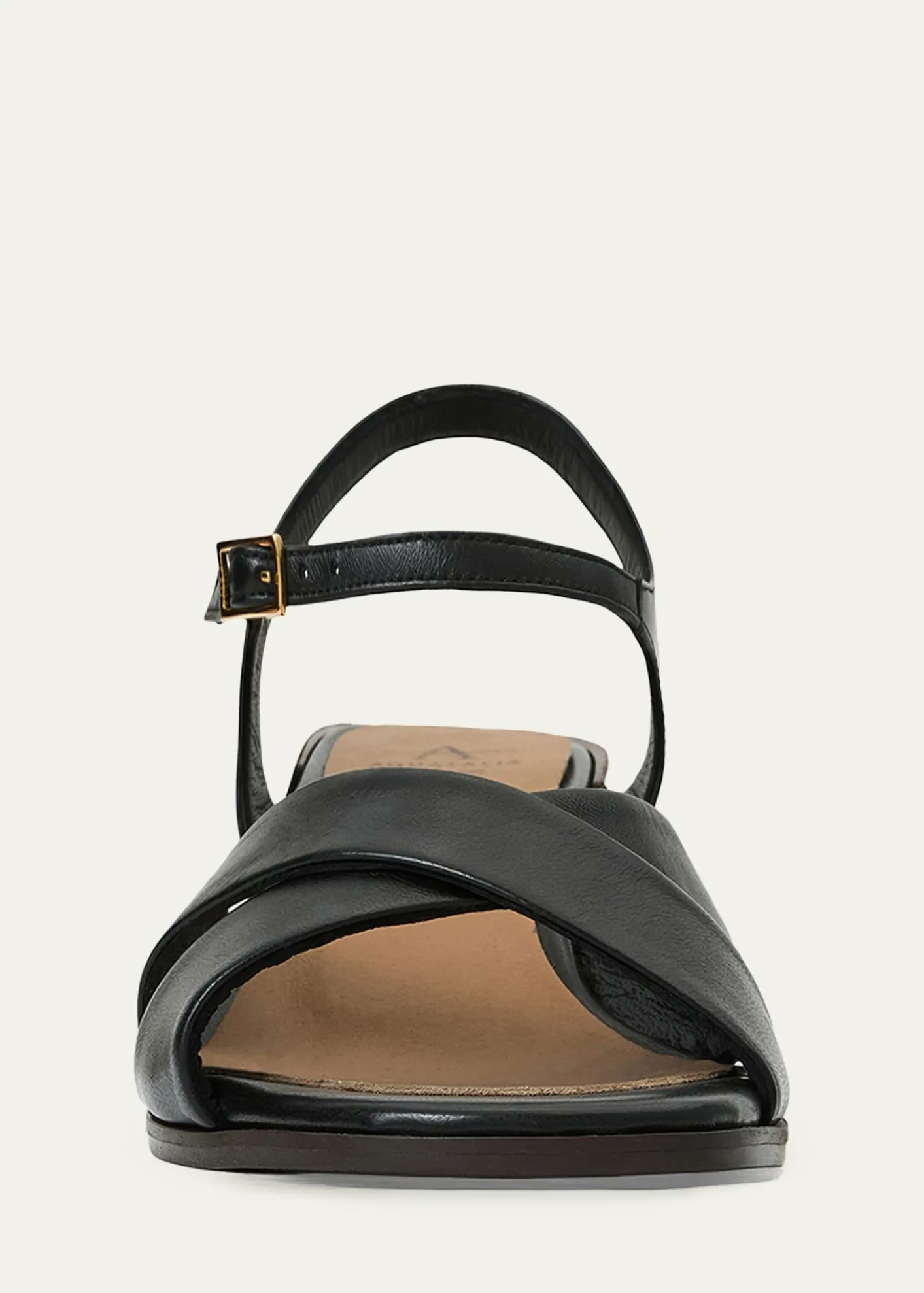 Aquatalia55mm Domenica Leather Block-Heel Sandals