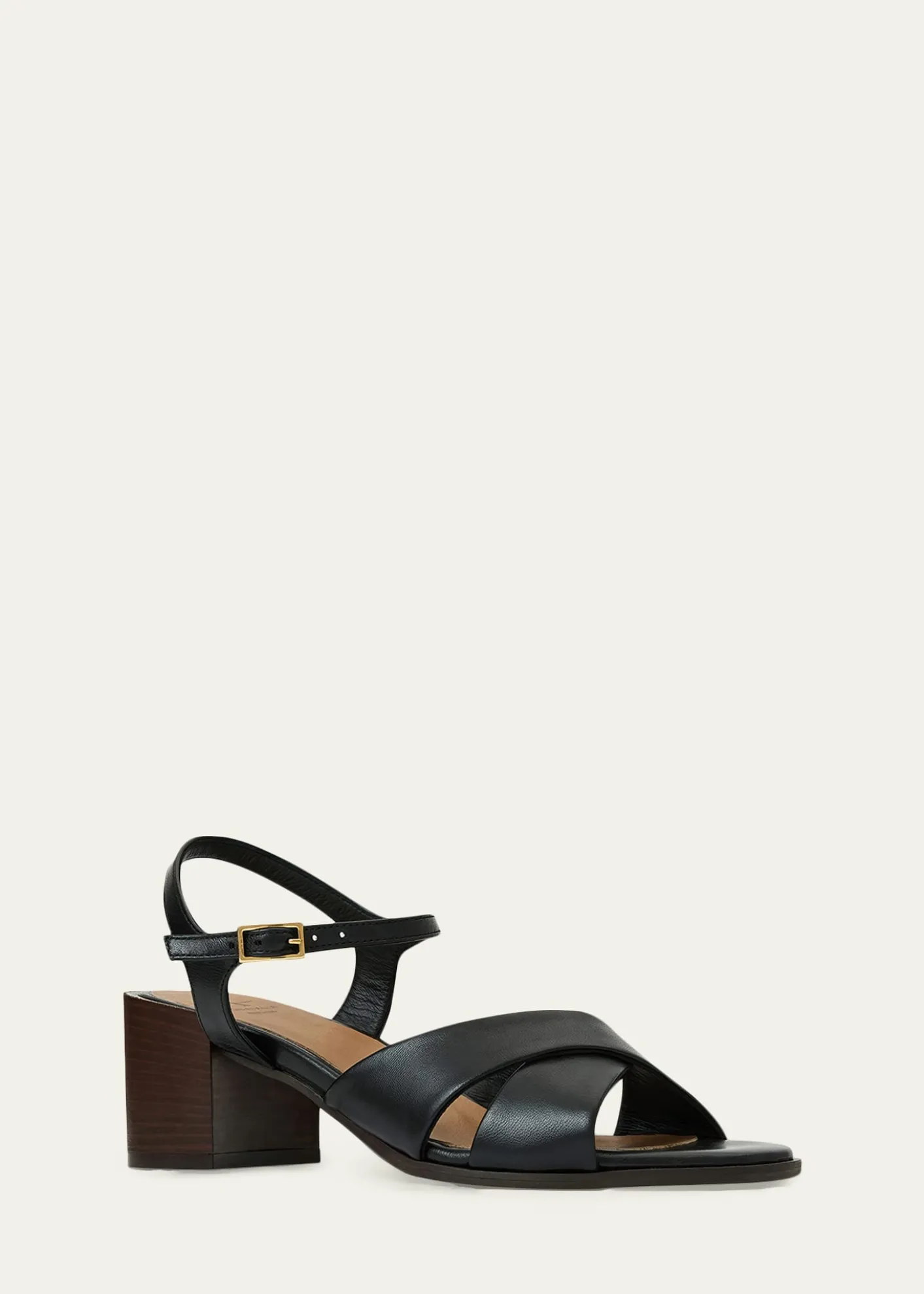 Aquatalia55mm Domenica Leather Block-Heel Sandals