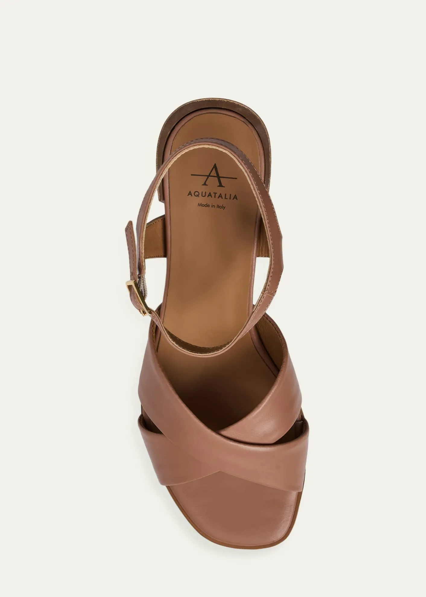 Aquatalia55mm Domenica Leather Block-Heel Sandals