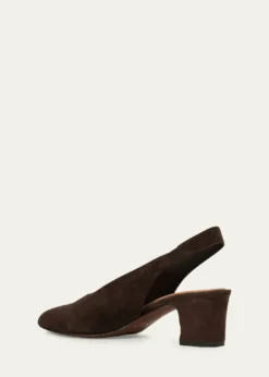 Aquatalia50mm Trevi Suede Slingback Pumps