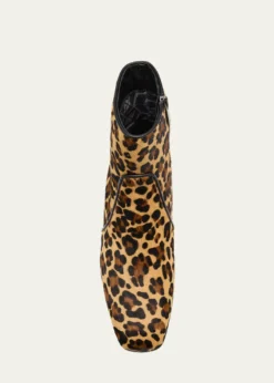 AquataliaSiella 45mm Leopard-Print Calfhair Ankle Boots