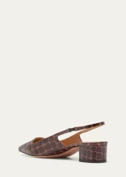 AquazzuraGinza Croco Slingback Ballerina Pumps