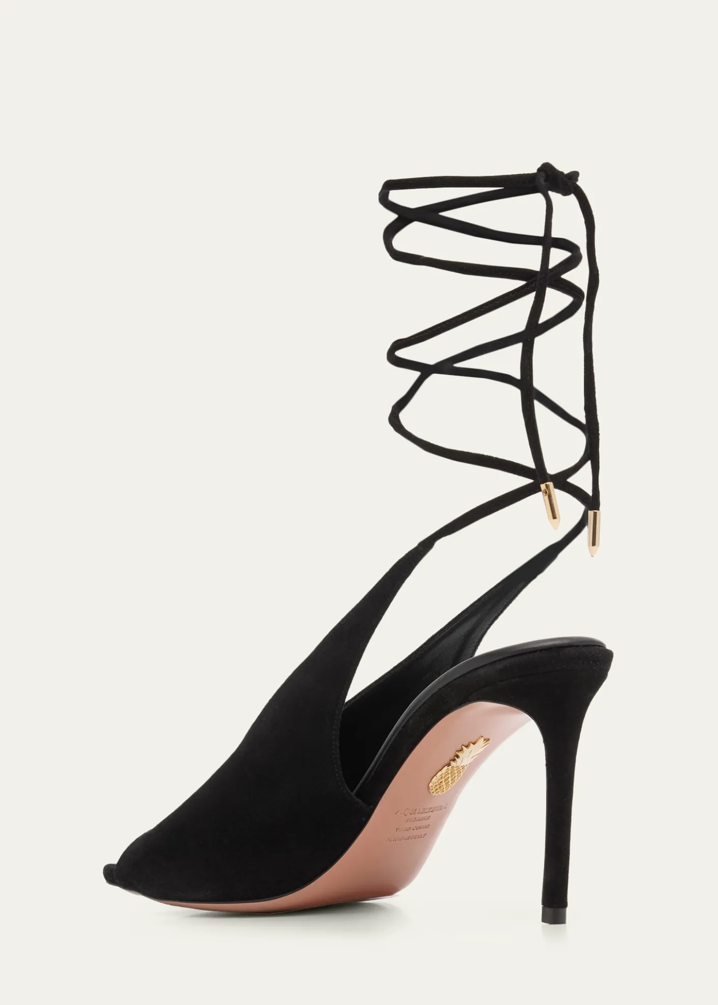 Aquazzura85mm Lisa Suede Lace-Up Sandals