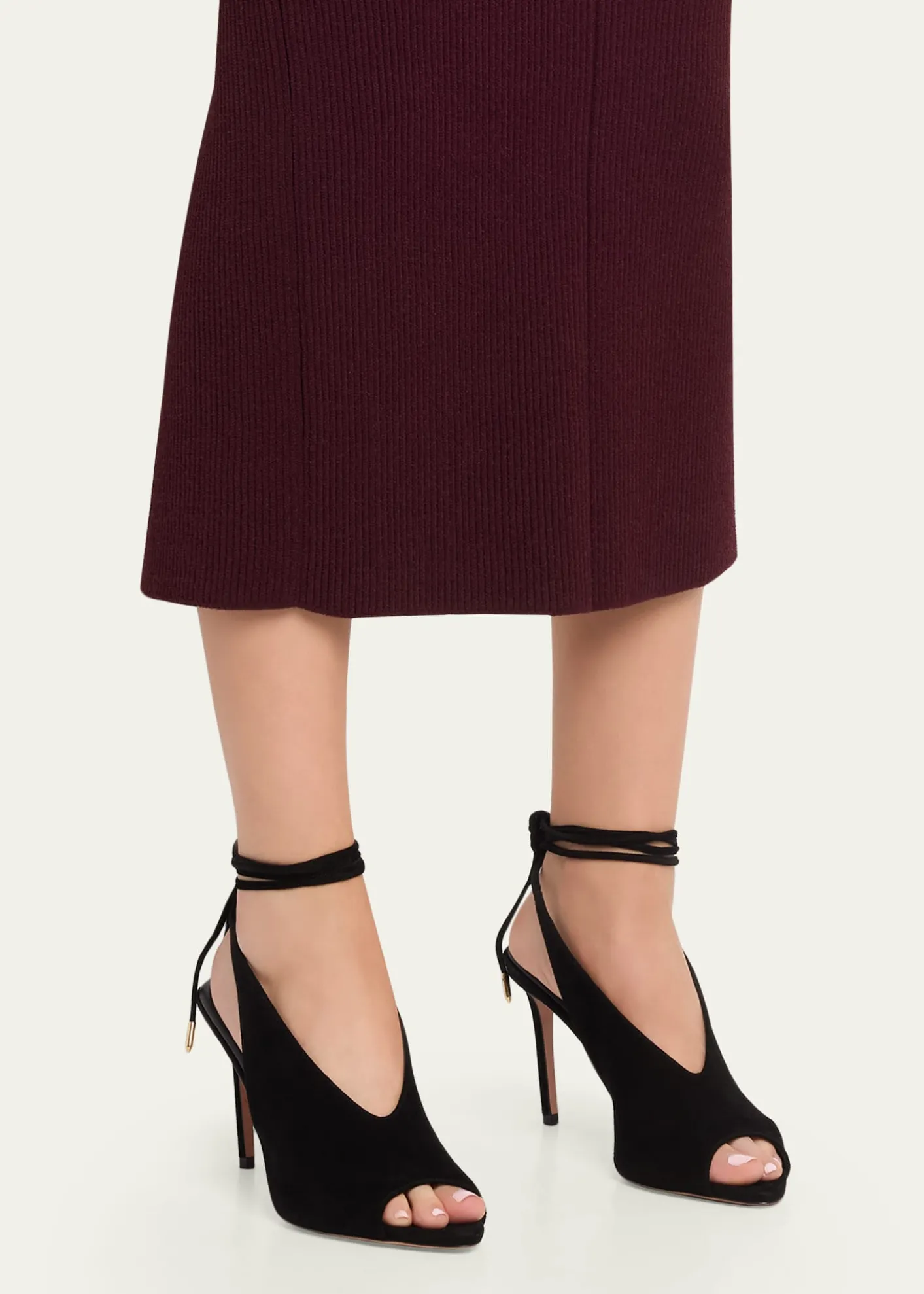 Aquazzura85mm Lisa Suede Lace-Up Sandals