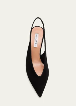 Aquazzura85mm Voltaire Suede Slingback Pumps