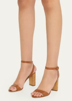 AquazzuraSunseeker Leather Ankle-Strap Sandals